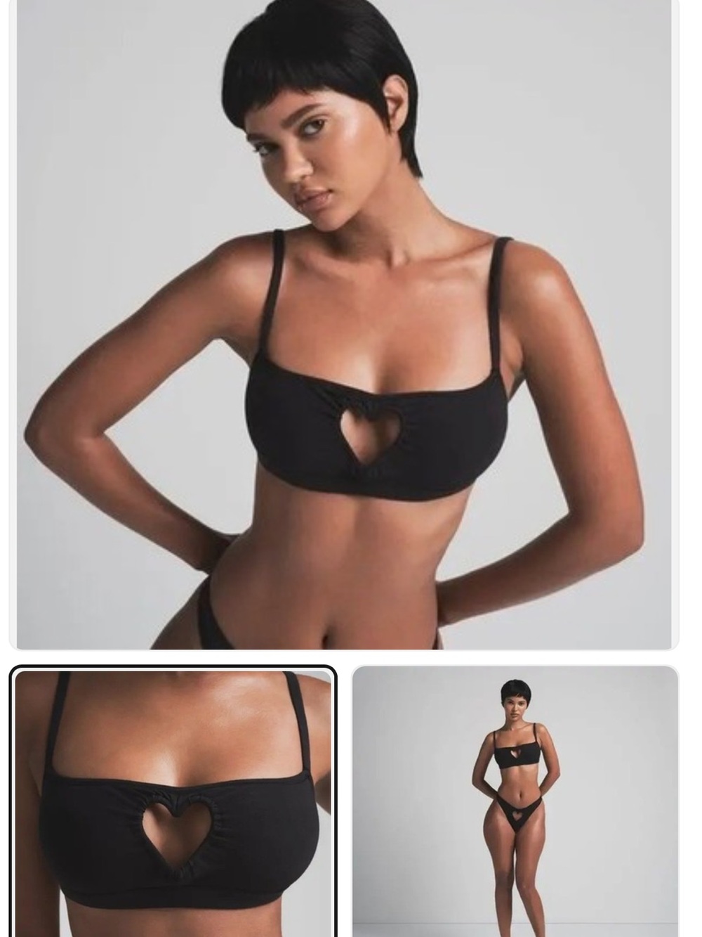 SKIMS- Black Heart-Cutout Bralette
